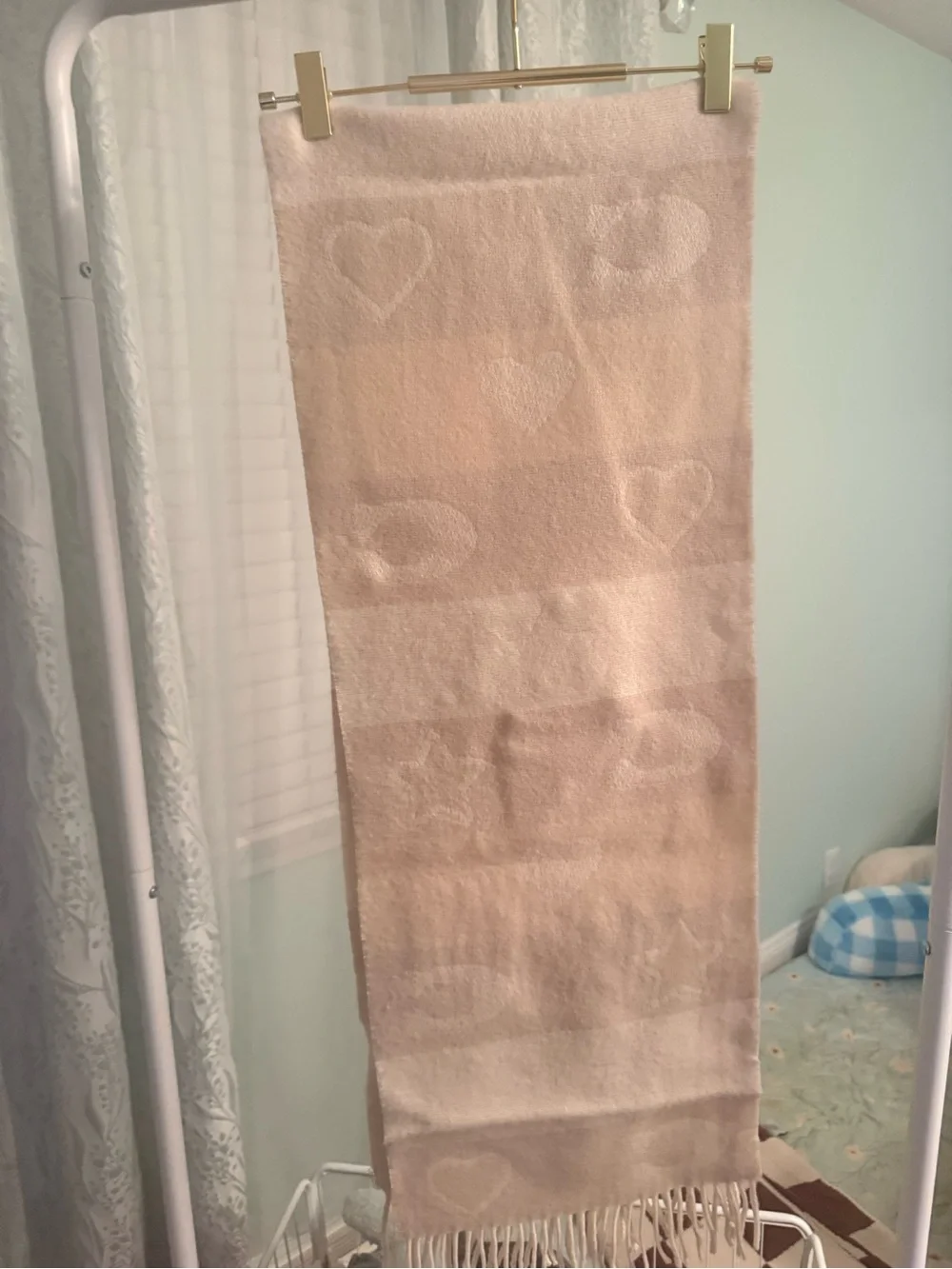 Coach signature wool scarf -OS Tan/Light Beige and cream